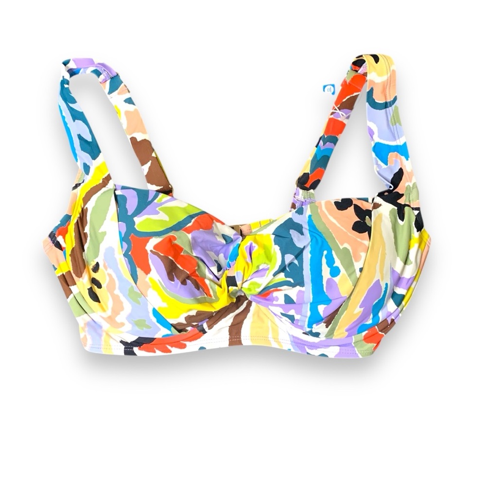 Anne Cole Women’s printed twist front underwire bikini top multi 38DD